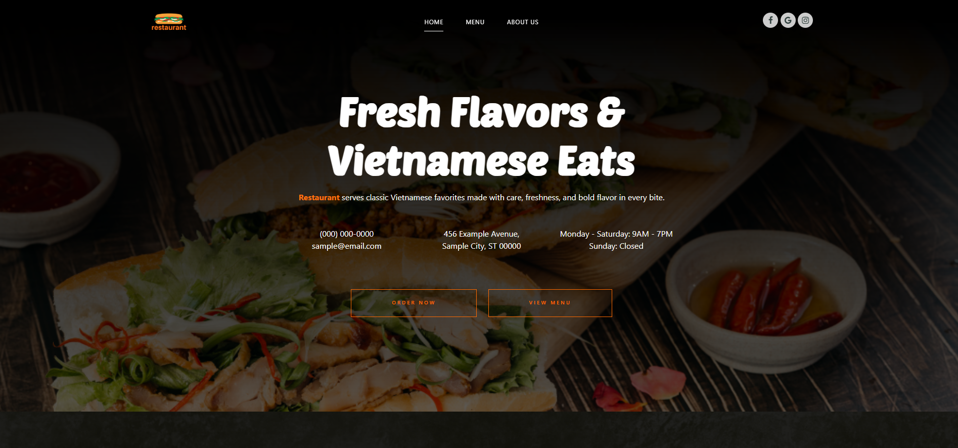 Restaurant Website Template 002